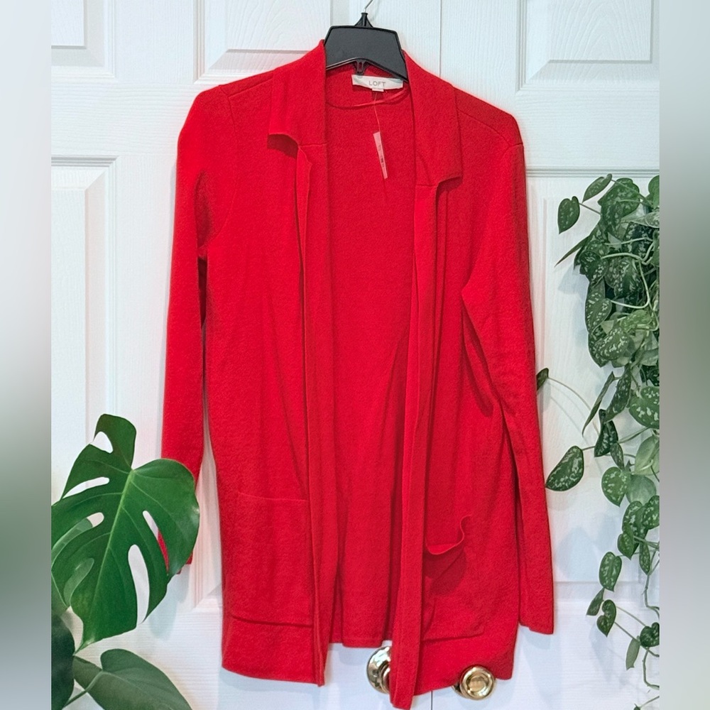 LOFT Vibrant Red Cardigan